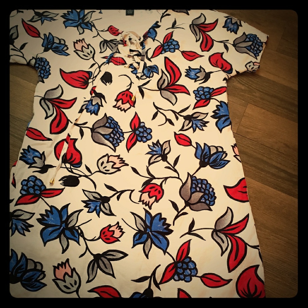 Blue and red dress
